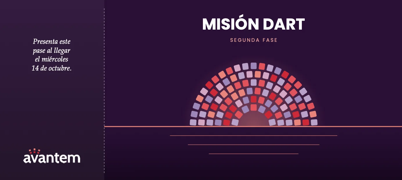 Boarding pass, back: Misión DART, second phase