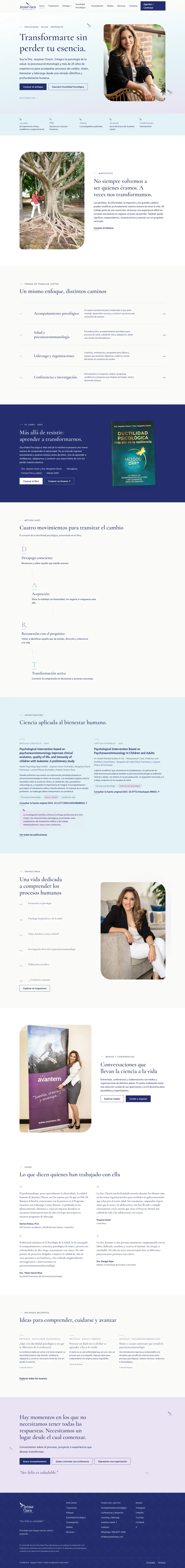Dr. Josymar Chacín’s full new website, from top to footer