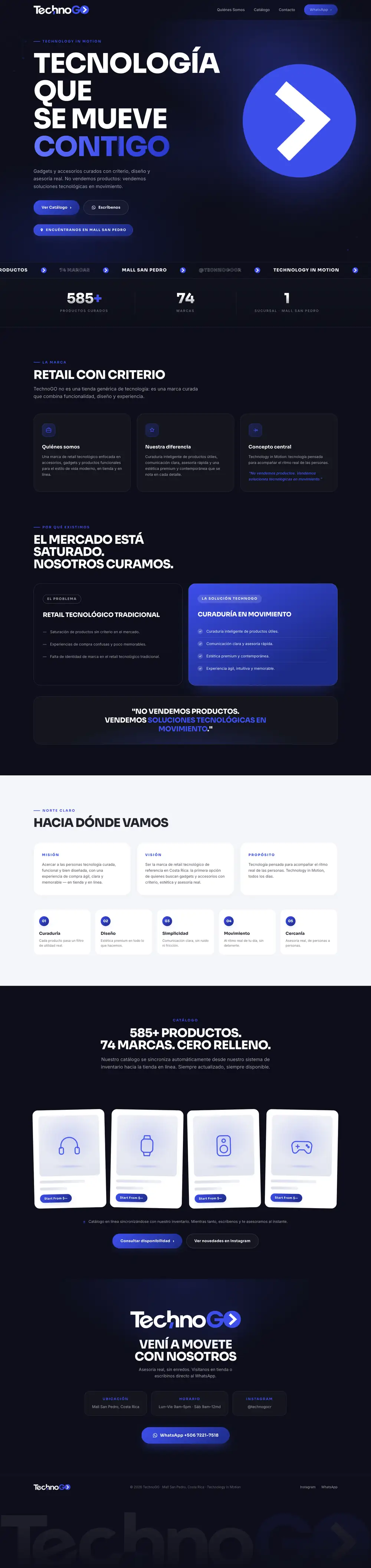The full TechnoGo website, from top to footer