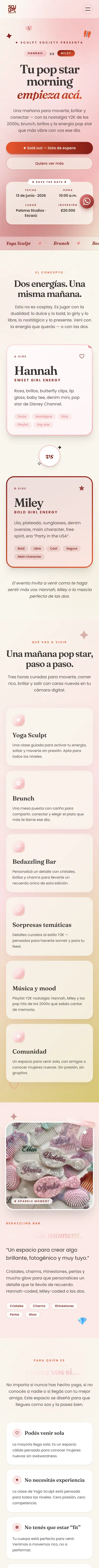 The Sculpt Society website on a phone